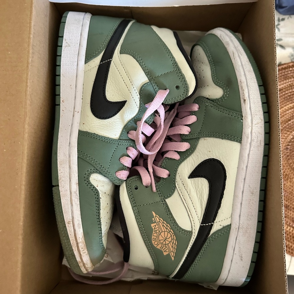 Nike Sage Green and Cream High-Tops